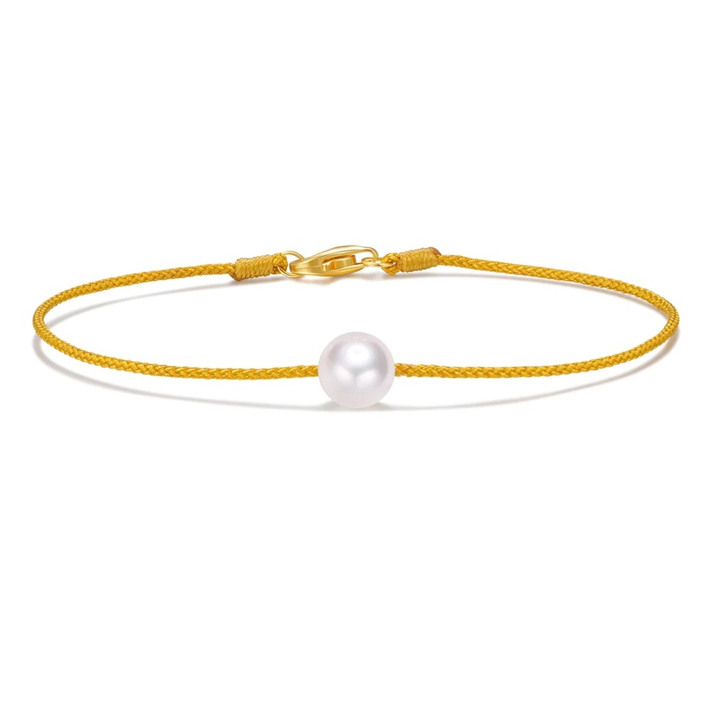 Caratant Yellow Gold-Plated Sterling Silver Cultured Pearl Red-String Bracelet